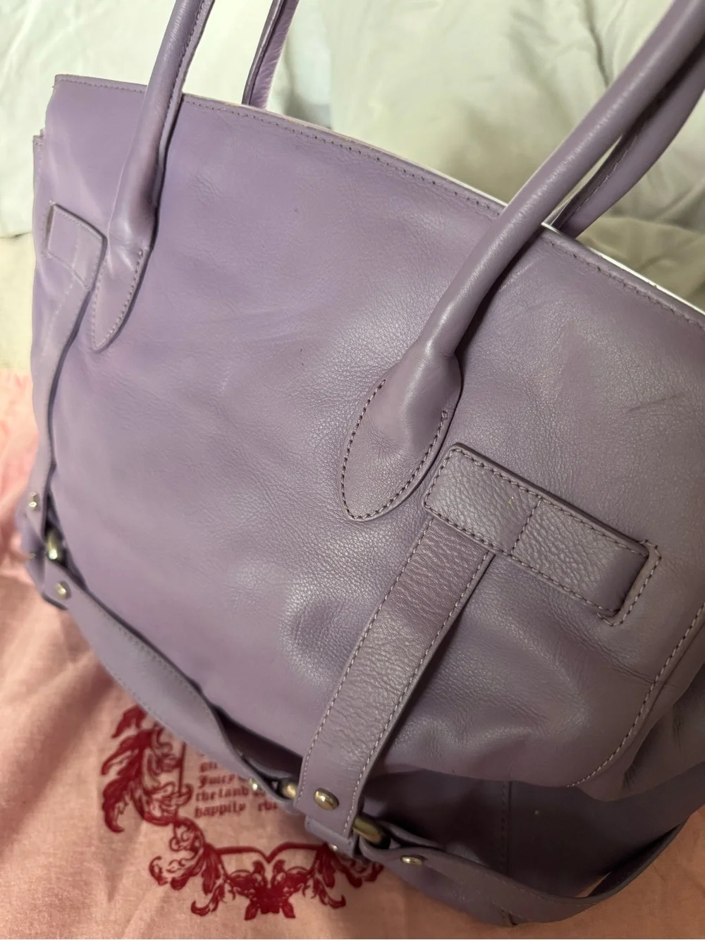 LavenderJuicy Couture B*rkin Style Leather Satchel Handbag with J Lock